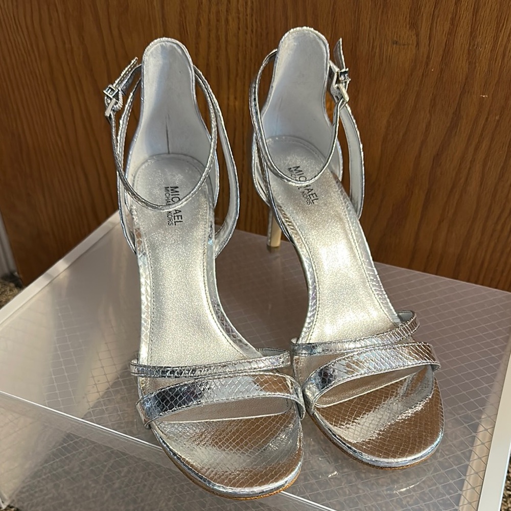 Michael Kors Silver Strappy Heels